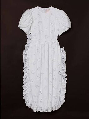 2020 Simone Rocha x H&M White Eyelet Embroidered Dress